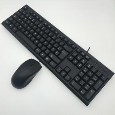 China gamer combo desktop gaming use Anti-drop keyboard and mouse laptop OEM Spanish custom logo wired USB computer keyboard desktop mouse combo for sale