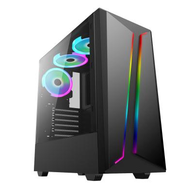 China With Fan Case For PC OEM Brand Computer Cabinet All In One Customs Logo Full Side Panel Tower ATX Computer PC Case Transparent Set for sale