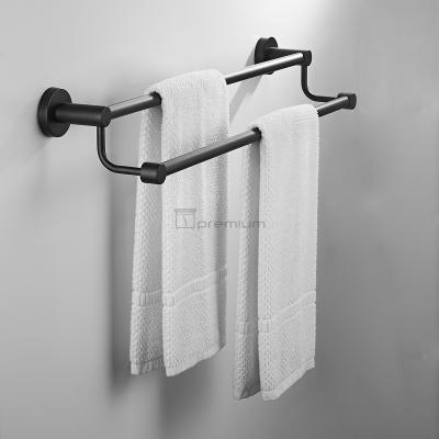 China Wall Mounted Type Gray Stainless Steel Bath Towel Rack And Double Bathroom Towel Rack for sale