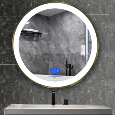 China Modern Round LED Bathroom Mirror Bright Blue Tooth Led Mirror for sale