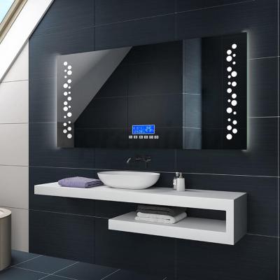 China Bright Smart Bathroom Make Up Mirror With Blue-tooth And Touch Screen No Fog for sale