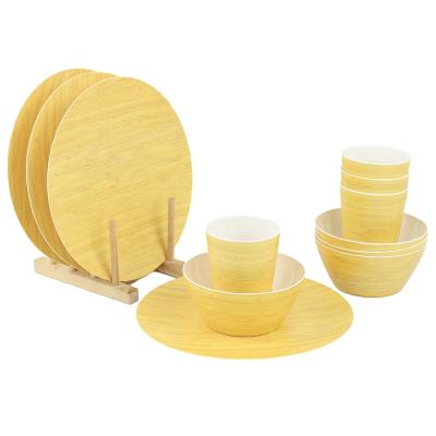 China BPA Free Viable French Dinnerware Set Customized Cutlery Sets Bowl 4 Cups Household Plastic Melamine Dinnerware Dinnerware Sets for sale