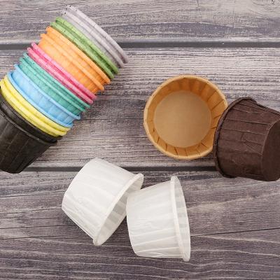 China Mini 2 oz disposable custom disposable degradable bio color pe coated cups for snack medicine sauce paper cup for sale