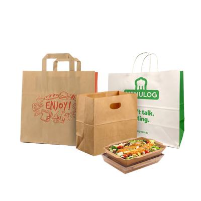 China Custom Printed Disposable Personalized Brown Kraft Paper Retail Shopping Bag With Logo for sale