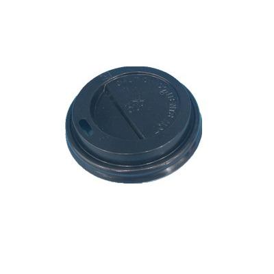 China Non Spill Black Plastic Paper Cup Lids Takeout Coffee Cup Lid for sale