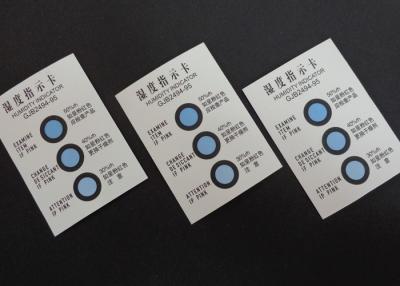 China Blue To Pink 3Dots Humidity Indicating Cards For Metal Packaging At 30%-50% for sale