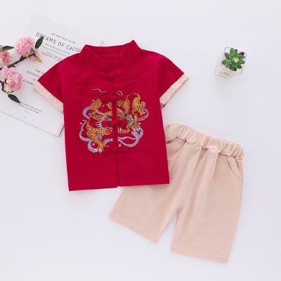 China Boys and Girls Chinese Style Traditional Chinese Clothing Jacket and Pants Two Pieces Children Silk Dress Suit for sale