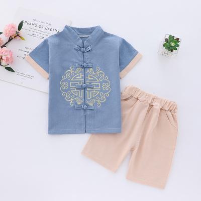 China Chinese style spring girls children silk suit two sets of chinese style cotton and hanfu traditional chinese linen daily wear for sale