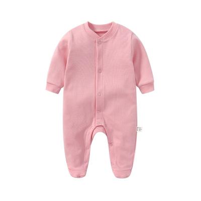 China Solid Color 100% Cotton Newborn Baby Long Sleeve Baby Leg Overalls Men's and Women's Wrapped Spring and Autumn Cotton Overalls for sale