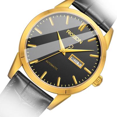 China OEM Mens Watches 5 BAR Automatic Mechanical Mechanical Watch Leather Strap Automatic Date Mechanical Watch for sale