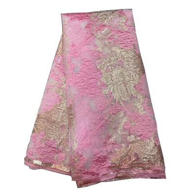 China 2021 Viable High Quality Africa Brocade Fabric Burgundy Color Jacquard Jacquard Lace Fabric For Women for sale