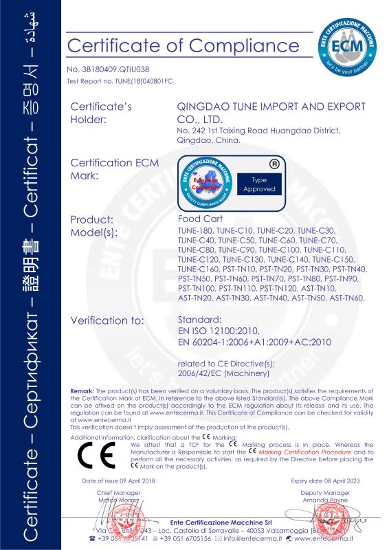 CE - Qingdao Tune Import And Export Co., Ltd.