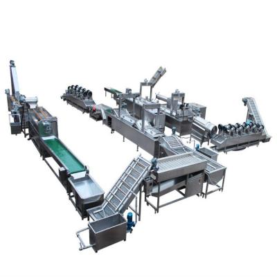 China Full Automatic Snacks Factory 200kg/500kg/1000kg Potato Chips Making Machine Frozen French Fries Production Line for sale