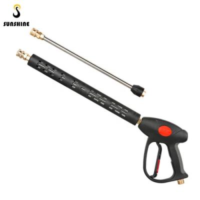 China Pressure Cleaning 4000psi Car Gasket Gun Power High Pressure Spray Gun With Extension 2pcs Spare Wand Lance for sale