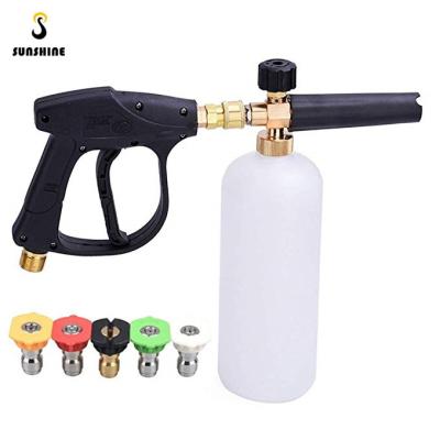 China Car Pressure Washer Water Pressure Cleaning Gun with Quick Release Adapter Foam Cannon with 5 Pcs Spray Nozzle for sale