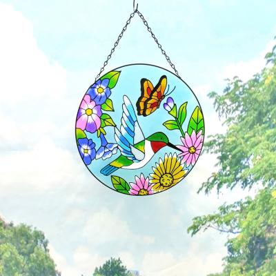 China Art Decor Home Decor Garden Handmade Metal Outdoor Sign Wall Plaque Glass Decor Garden Wall Decoration for sale