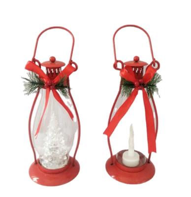 China Modern Fine Quality Metal and Glass Christmas Lantern with Electric Candle Christmas Candle Light for sale