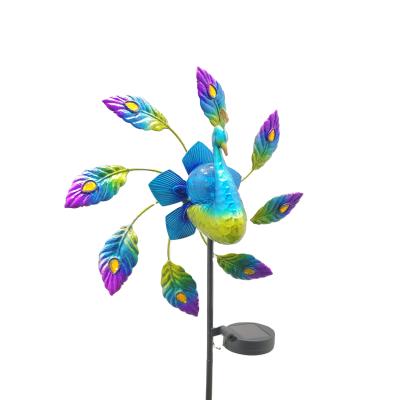 China Waterproof Led Solar Garden Iron Peacock Decoration Garden Light Peacock Decoration for sale