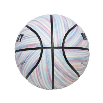 China Basketball Playing Reidonst Wholesale Customized Logo PU Leather Rainbow Basketball Training Match Street Basketball Indoor Outdoor Size 7 for sale