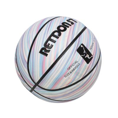 China Basketball Playing Reidonst Wholesale Customized Logo PU Leather Rainbow Basketball Training Match Street Basketball Indoor Outdoor Size 7 for sale