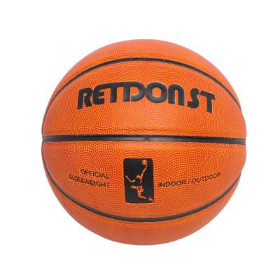 China Basketball Playing Wholesale Custom Logo PU Leather Basketball Ball Training Match Street Orange Basketball Indoor Outdoor Size 7 for sale