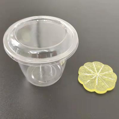 China Single Wall U Shape 4 Ounce Jelly Packing Cup With PET Lid Yogurt Cup for sale