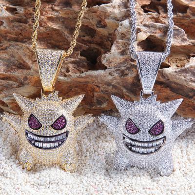 China FASHIONABLE Zircon Zircon Hiphop Fashion 7CM Cartoon Hippie Hippie Pendant Necklace for sale