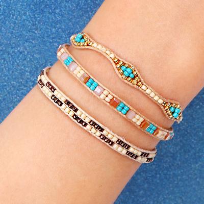 China Religious Popular Bohemian Style Woven Bracelet Set Bracelet Seed Beads Woven Bracelet for sale