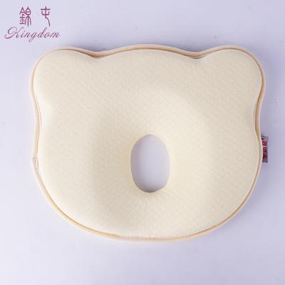 China Cute Anti-Apnea 100% Cotton Bear Memory Foam Pillow For 1-3 Years Old Baby for sale