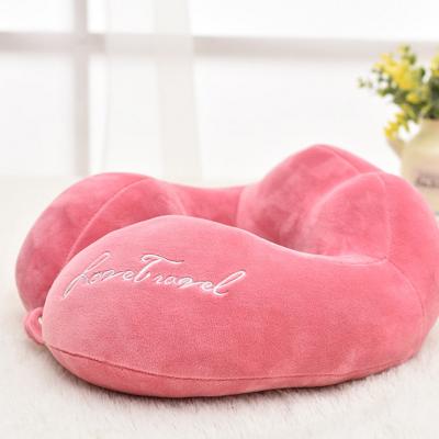 China Funny Custom Logo Anti-Apnea Anti Wrinkle Pillow Memory Foam U Shape Pillow for sale