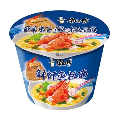 China 3 Minutes OEM Shrimp Fresh Fish Pan Noodles Chinese Ramen Halal Natural Instant Noodles for sale