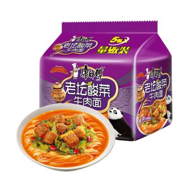 China Natural Hot-selling Chinese Bagged Laotan Pickled Cabbage Beef Noodle Master Kong Instant Noodles for sale