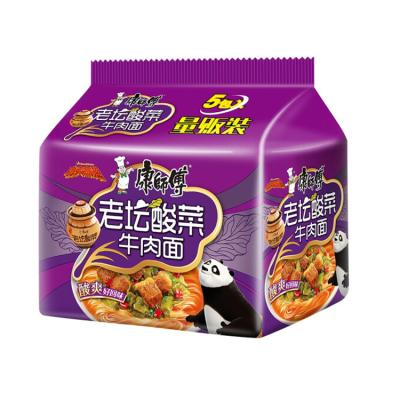 China Natural Hot-selling Chinese Bagged Laotan Pickled Cabbage Beef Noodle Master Kong Instant Noodles for sale