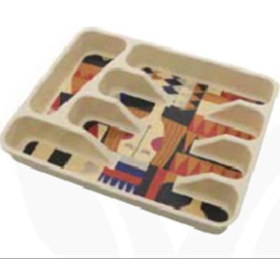 China No Five-compartment Environmental Protection Large Capacity Thick Bamboo Dish for sale