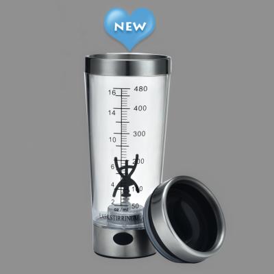 China Battery Type Magnetic Automatic Stainless Steel Temperature Display 500ml Transparent Mixing Cup for sale