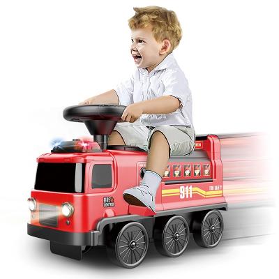 China Electric 2IN1 Slot Toy Ride NEW On Track Integrated Fire Truck Toy Car For Kids for sale