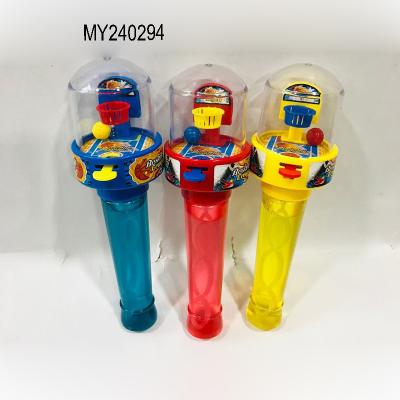 China 18cm Plastic Basket Ball Shaped Liquid Soap Water Bottle 32ml Bubble Blower Magic Stick For Kids 24pcs/ box for sale