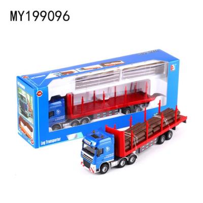 China Diecast Toy 1:50 Die Cast Mini Trailer Truck Toy Log Carrier Model Truck for sale