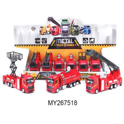 China Diecast Toy Hot Selling 1:32 Die Cast Diecast Car Toy Set Metal Truck Series Toy Pull Back Car Toy Set (Display Box) For Kids for sale