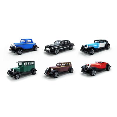 China Diecast Toy 1:43 Scale Die Cast Toys Metal Vintage Car Model Pull Back Car In Window Box for sale