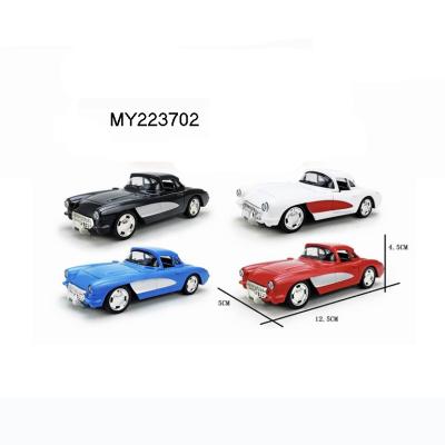 China Classic Diecast Toy Vehicles Open Car Toys Diecast With Sound And Light Pull Back Vintage Car for sale