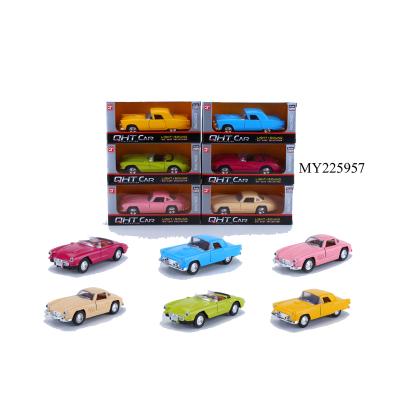 China 1:32 Diecast Toy 3 Styles Open Door Car Pull Back Die Cast Vintage Car With Light And Sounds for sale