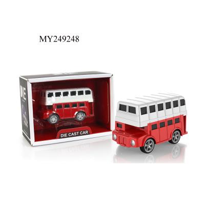 China Mini Toy 1:64 Scale Die Cast Die Cast Pull Back Model Car Double Decker Bus Toy. for sale