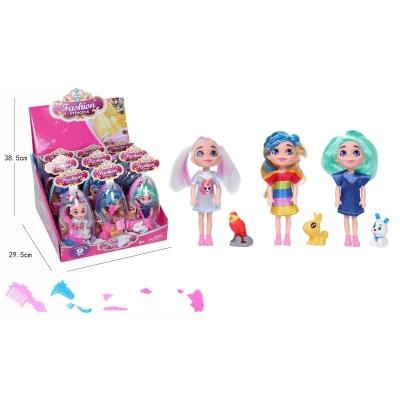 China Colorful Cartoon Toy Plastic Surprise Egg Toy Filled Capsule Princess 6inch Exquisite Dolls for sale