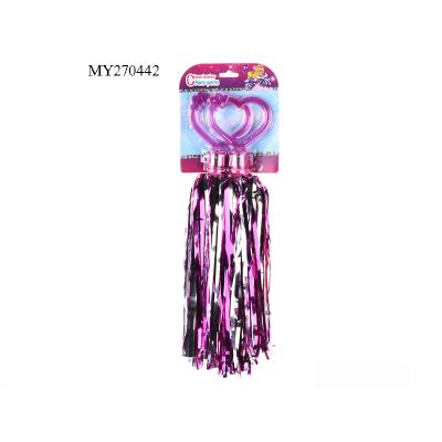 China Metallic Silver Color Fun Kit Stick Pink Cheerleading Grip Cheering Pom Poms 12*2*46CM for sale