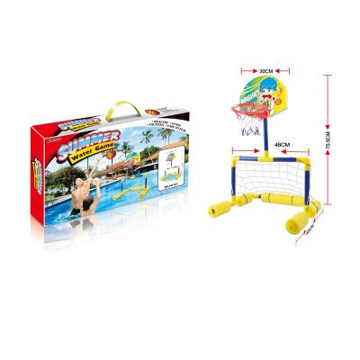 China outdoor toys pool fun summer water game toys basketball football 2 in1 48*45*75.5 cm for sale