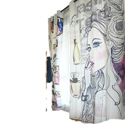 China Blackout new high quality hot sale design digital printed custom design logo fabric polyester curtain for living room bathroom for sale