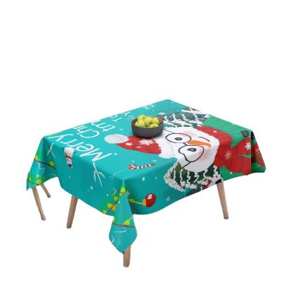 China Wholesale Customizable New Christmas Waterproof Tablecloth Washable Home Canvas Waterproof Cover for sale