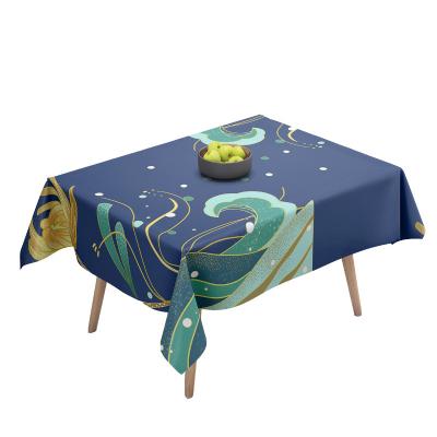 China New House Christmas Tablecloth Waterproof Wholesale Customizable Printed Canvas Washable Waterproof Cover for sale