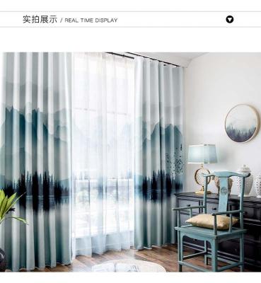 China Skylight 100% Polyester Printed Floral Sheer Drapes Window Curtain For Living Room Bedroom for sale